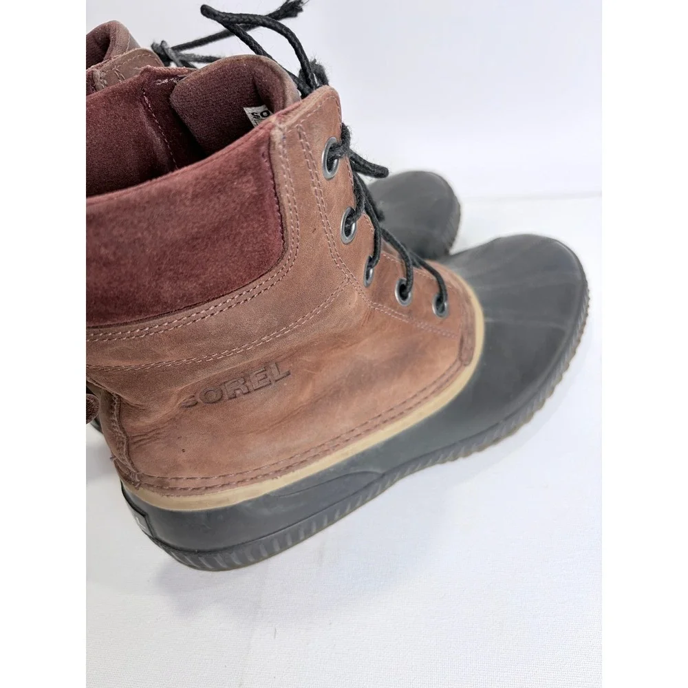 Sorel Duck Boots Mens 12 Brown Leather Rubber Lace-Up‎ Winter Outdoor